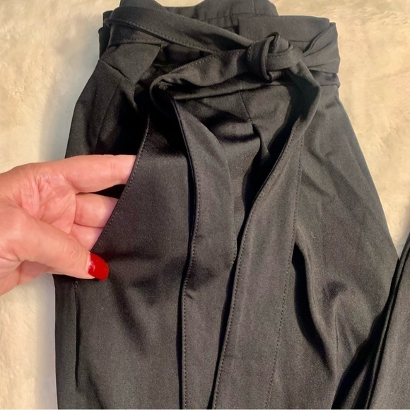 NEW Bagatelle Collection Pants Medium Black Straight Leg Side Pockets Front Ties - Picture 4 of 13